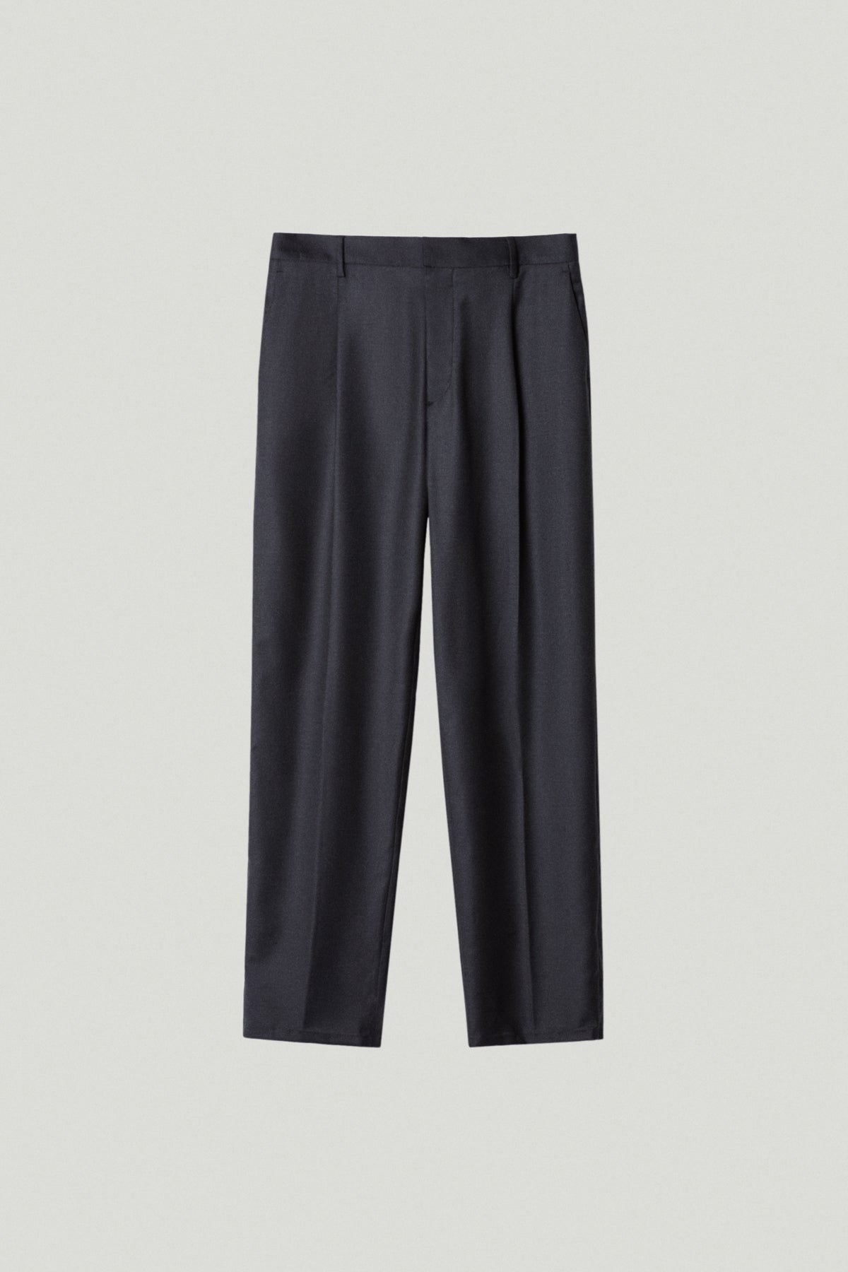 the wool tailored pants with pinces anthracite grey