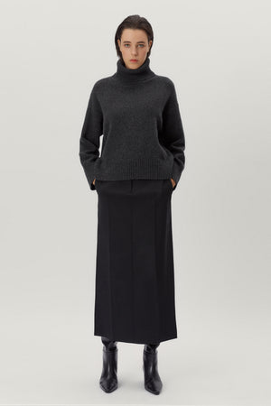 Ash Grey | The Woolen Chunky Roll-Neck