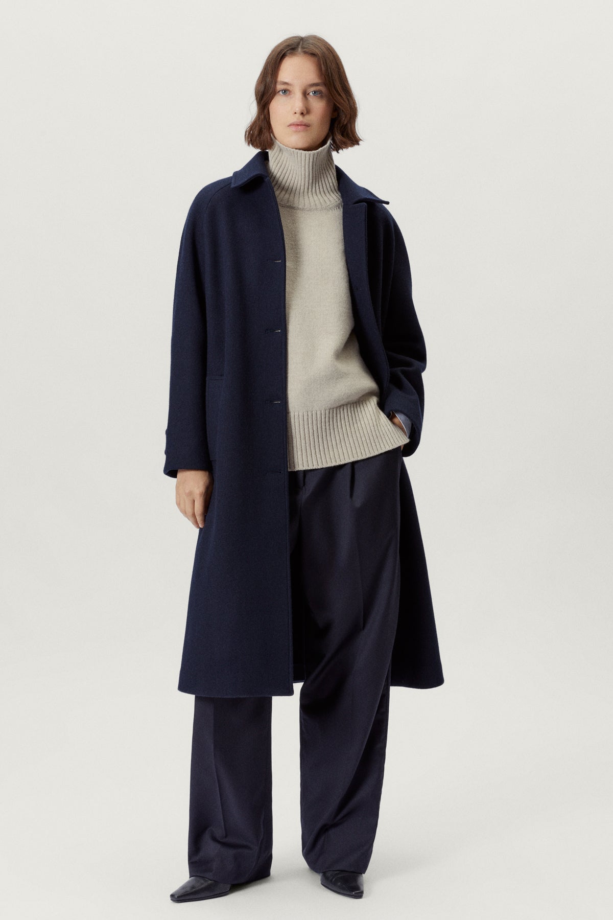 the woolen coat blue navy