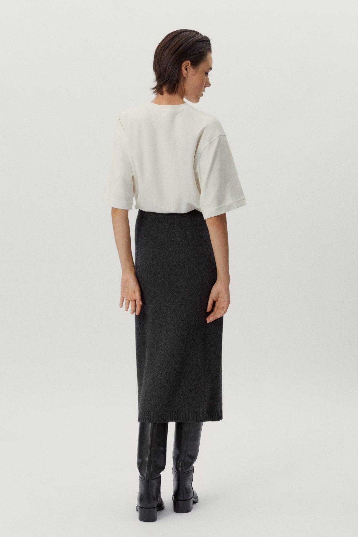 Ash Grey  | The Woolen Pencil Skirt
