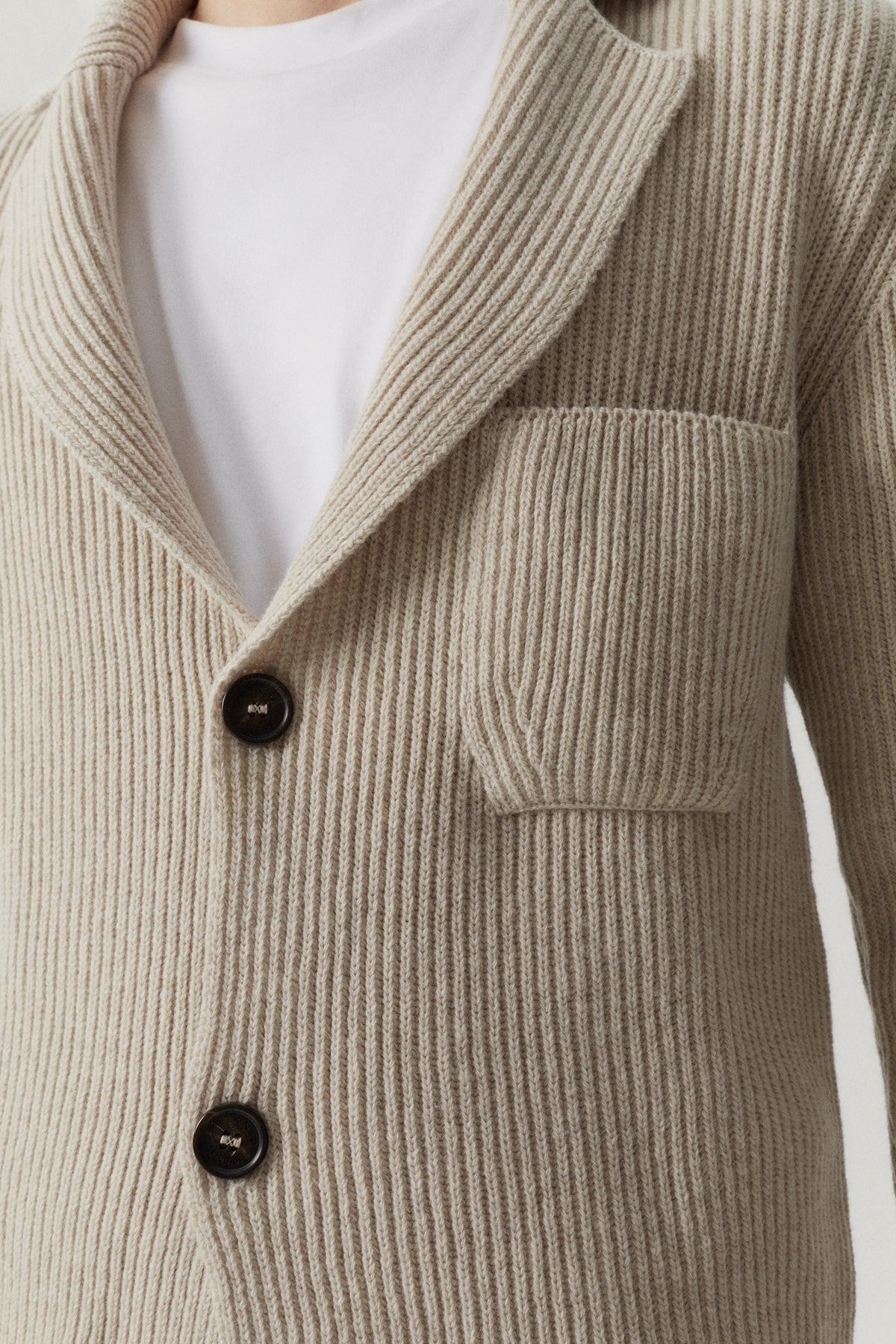 the woolen ribbed jacket ecru