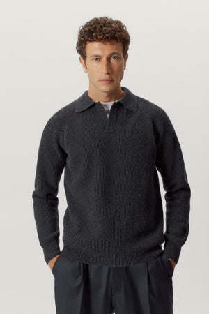 Ash Grey | The Woolen Ribbed Polo