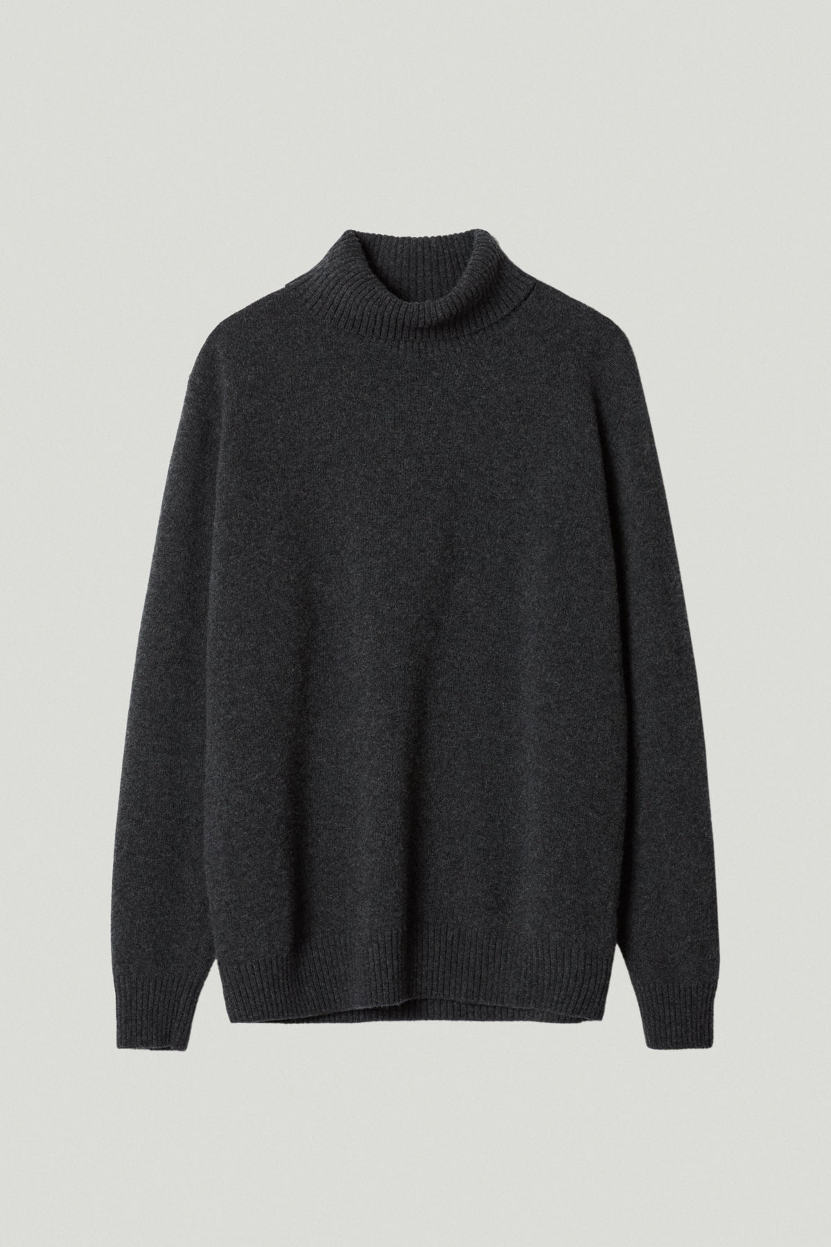 the woolen roll neck ash grey