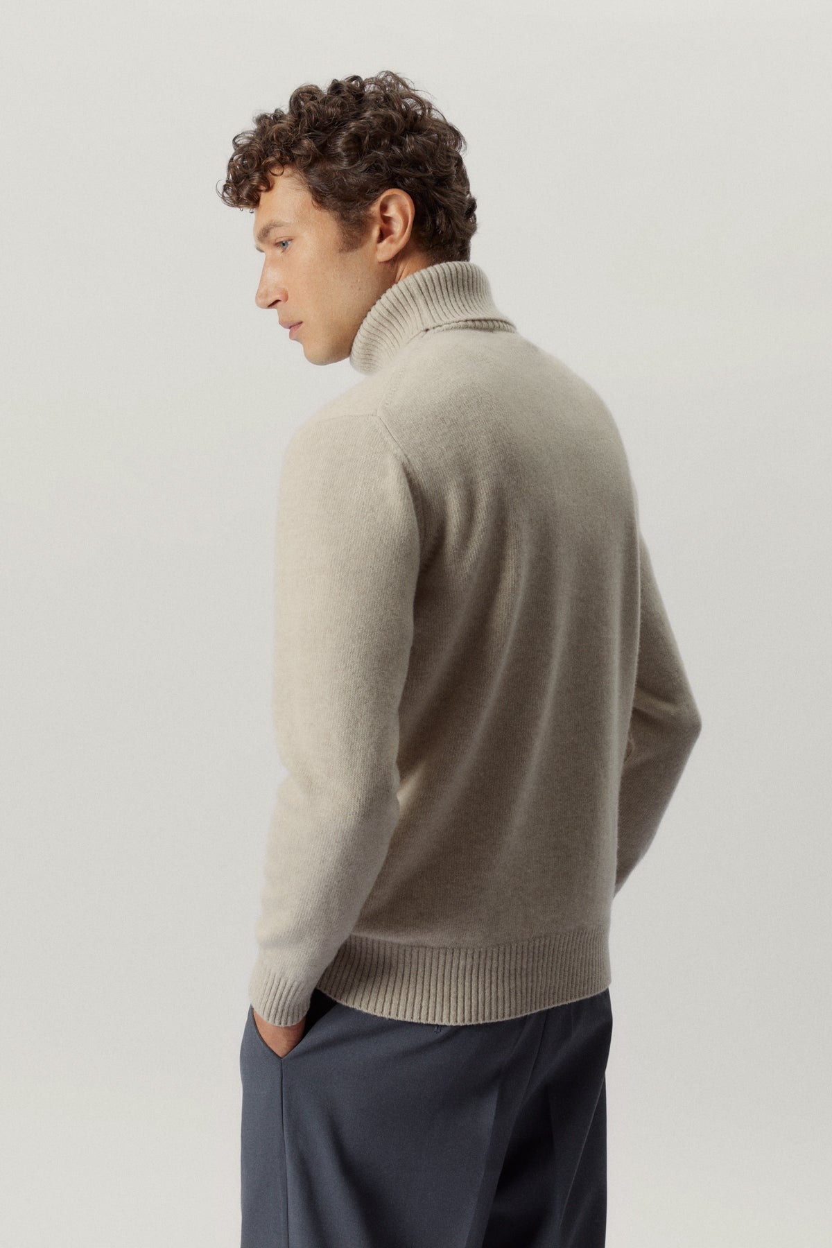 the woolen roll neck ecru