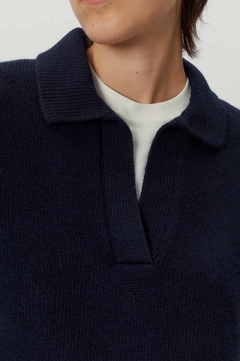 Blue Navy | The Woolen Vintage Polo