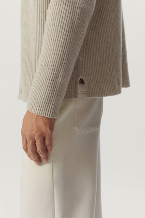 Ecru | The Woolen Ribbed Overshirt