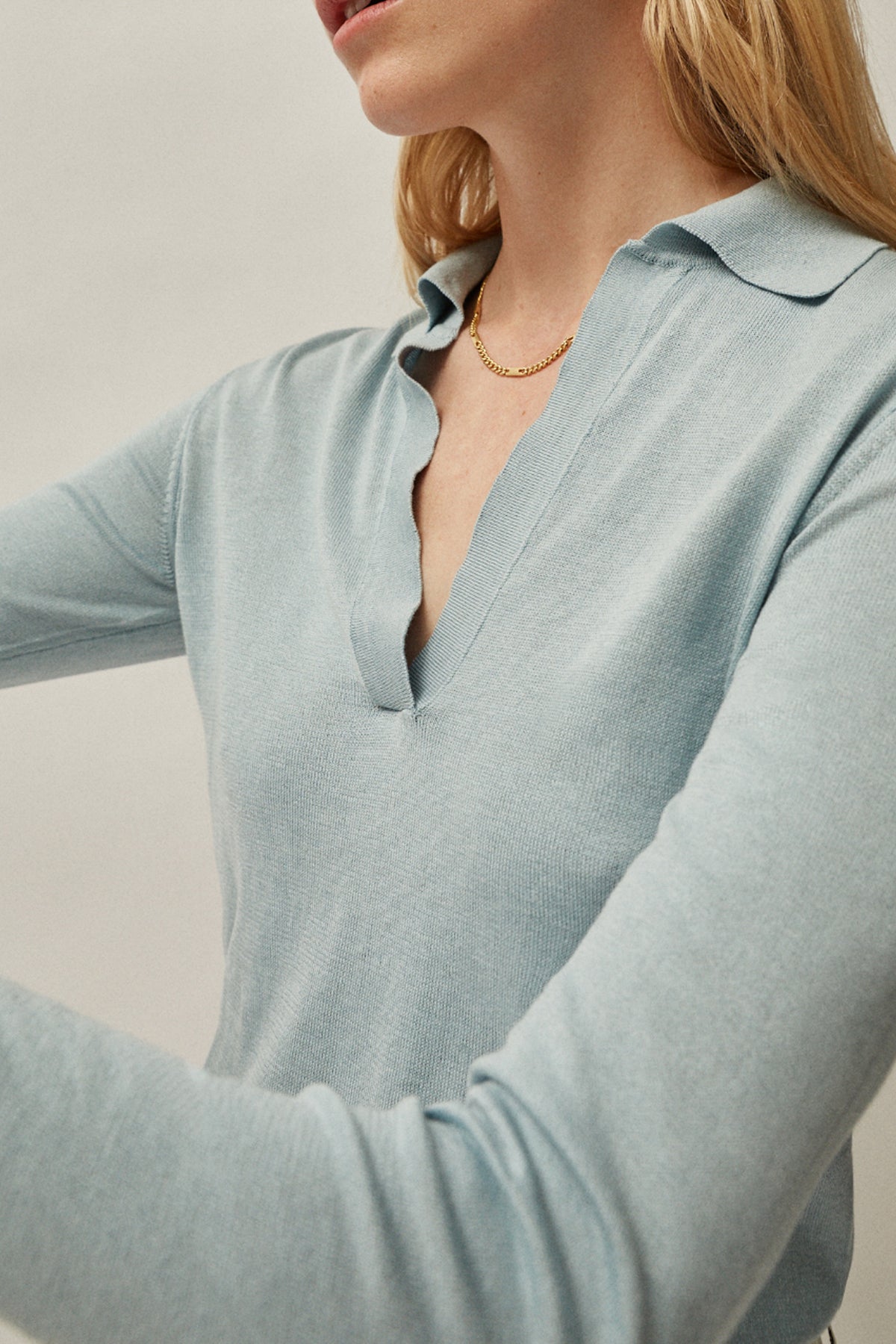 Baby Blue | The Silk-Cotton Polo – Imperfect Version