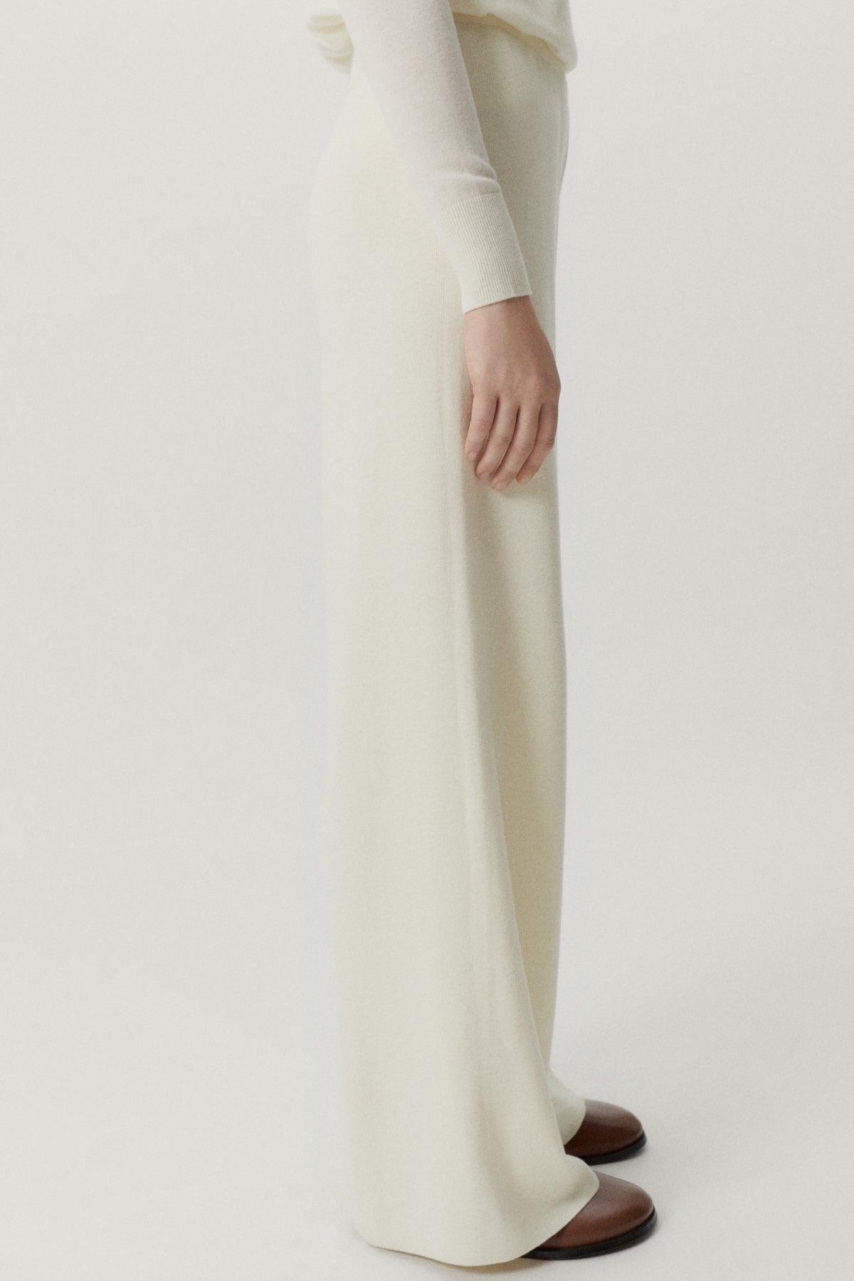 the ultrasoft wool palazzo pants natural white