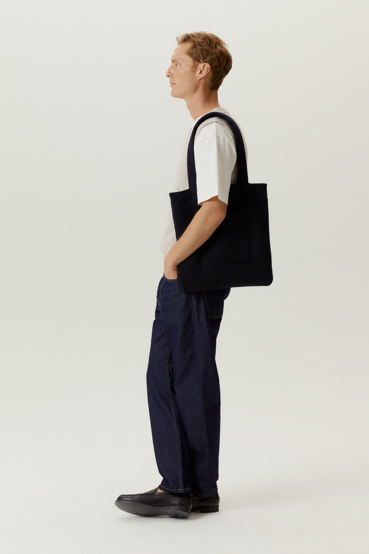 the knit tote bag abyss blue
