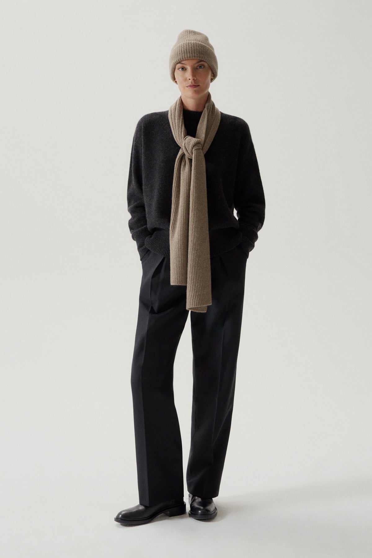 Natural Beige | The Superior Cashmere Knit Scarf