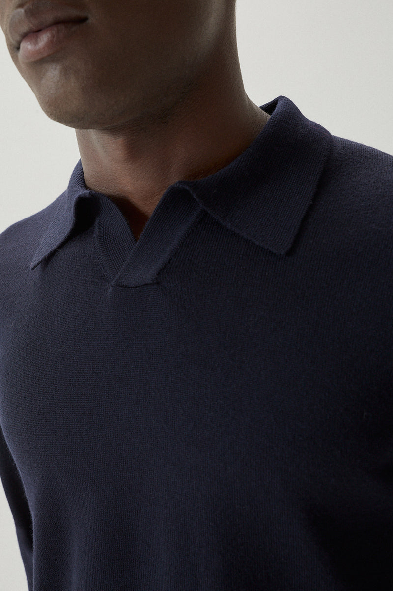 Oxford Blue | The Merino Wool Buttonless Polo