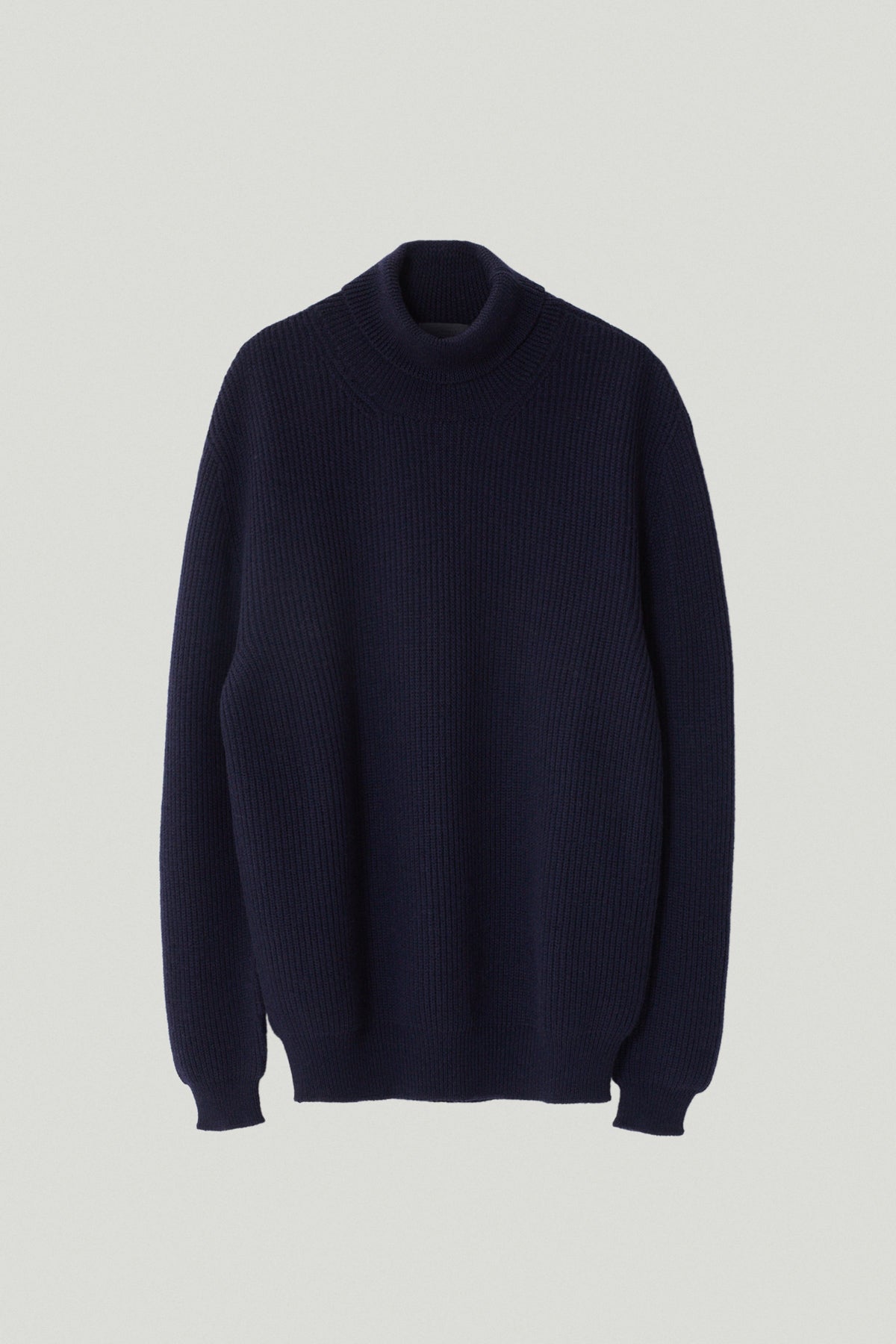 Oxford Blue | The Merino Wool Ribbed Roll neck
