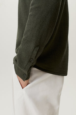 Military Green | The Linen Cotton Knit Shirt