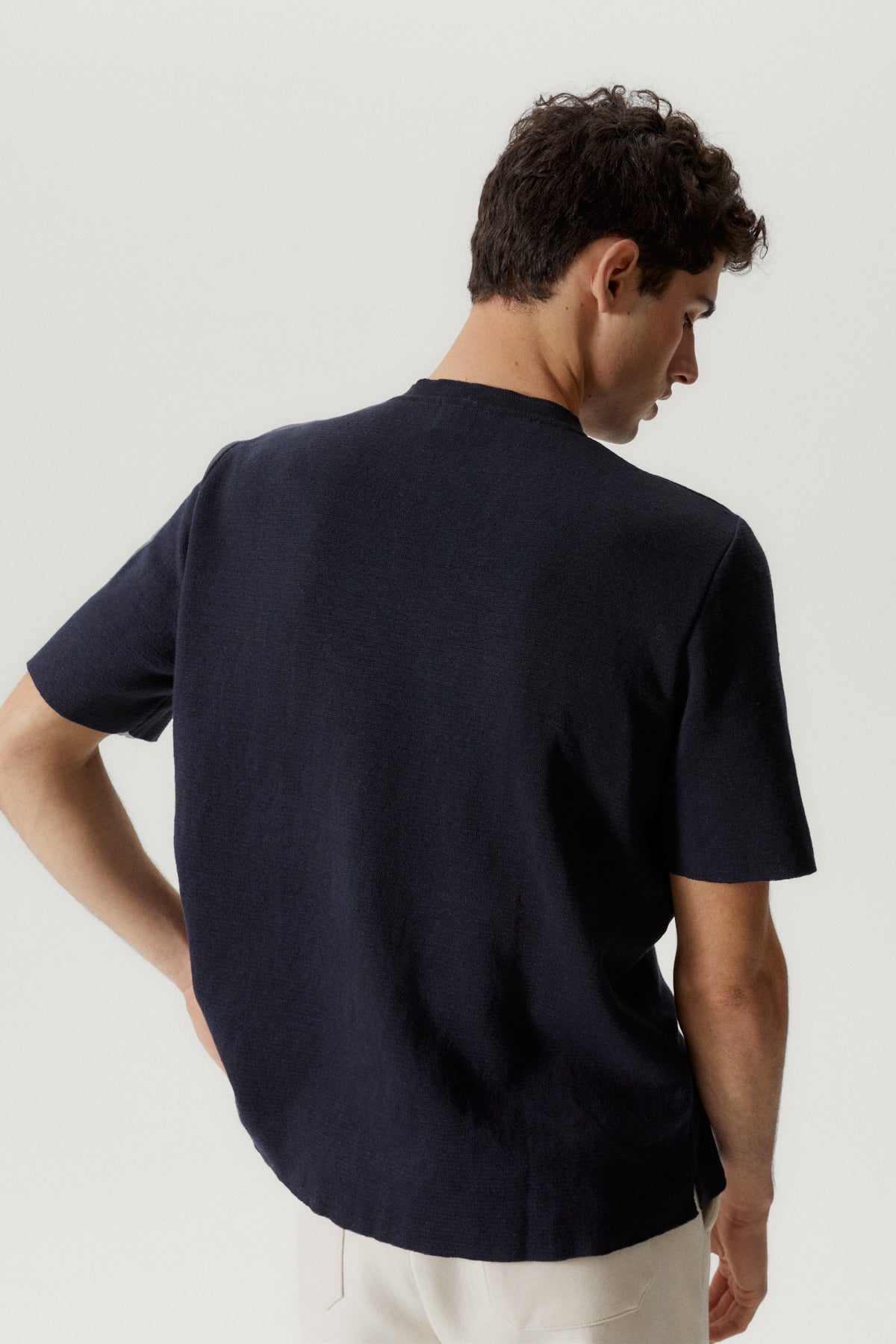 Blue Navy | The Linen Cotton Relaxed-fit T-shirt