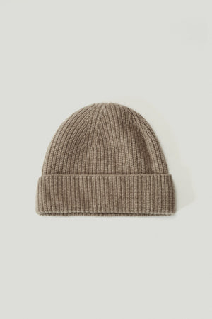 Natural Beige | The Ribbed Cashmere Beanie