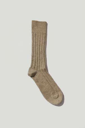 Natural Beige | The Cashmere Ribbed Socks