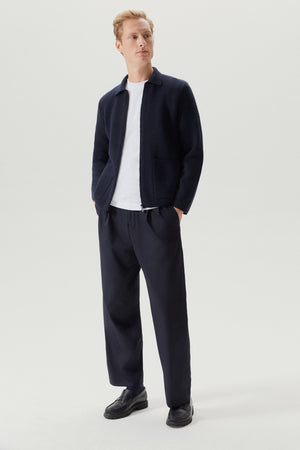 Oxford Blue | The Boiled Wool Zip Jacket