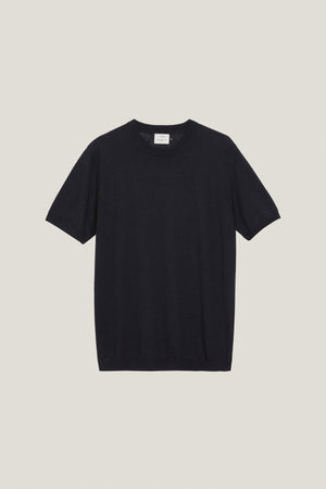 Blue Navy | The Linen Cotton Knit T-Shirt