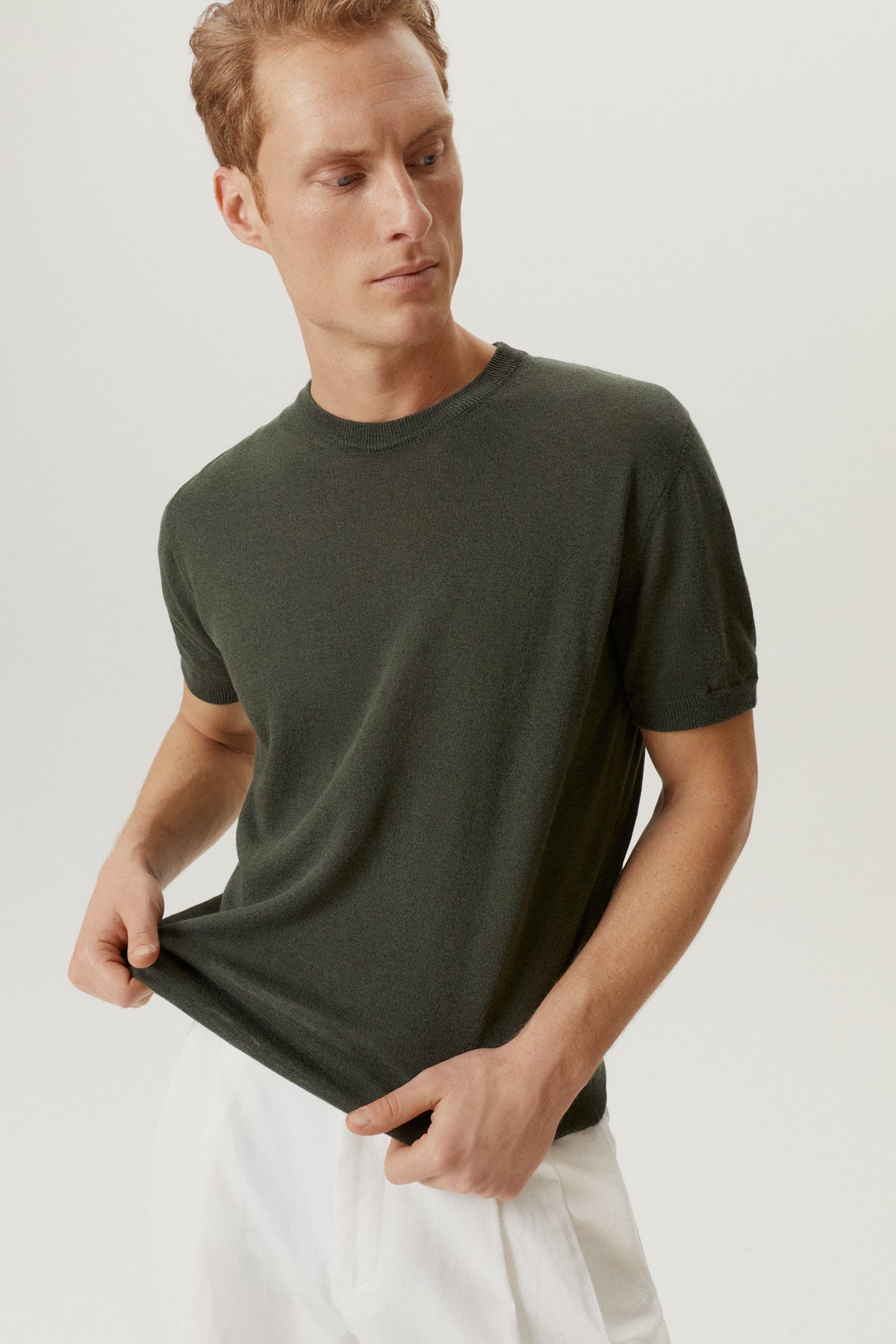 Military Green | The Linen Cotton Knit T-Shirt