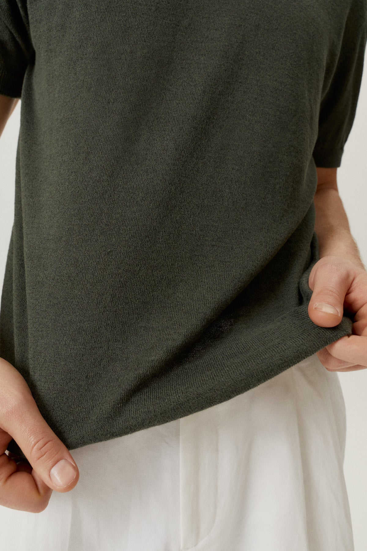 Military Green | The Linen Cotton Knit T-Shirt