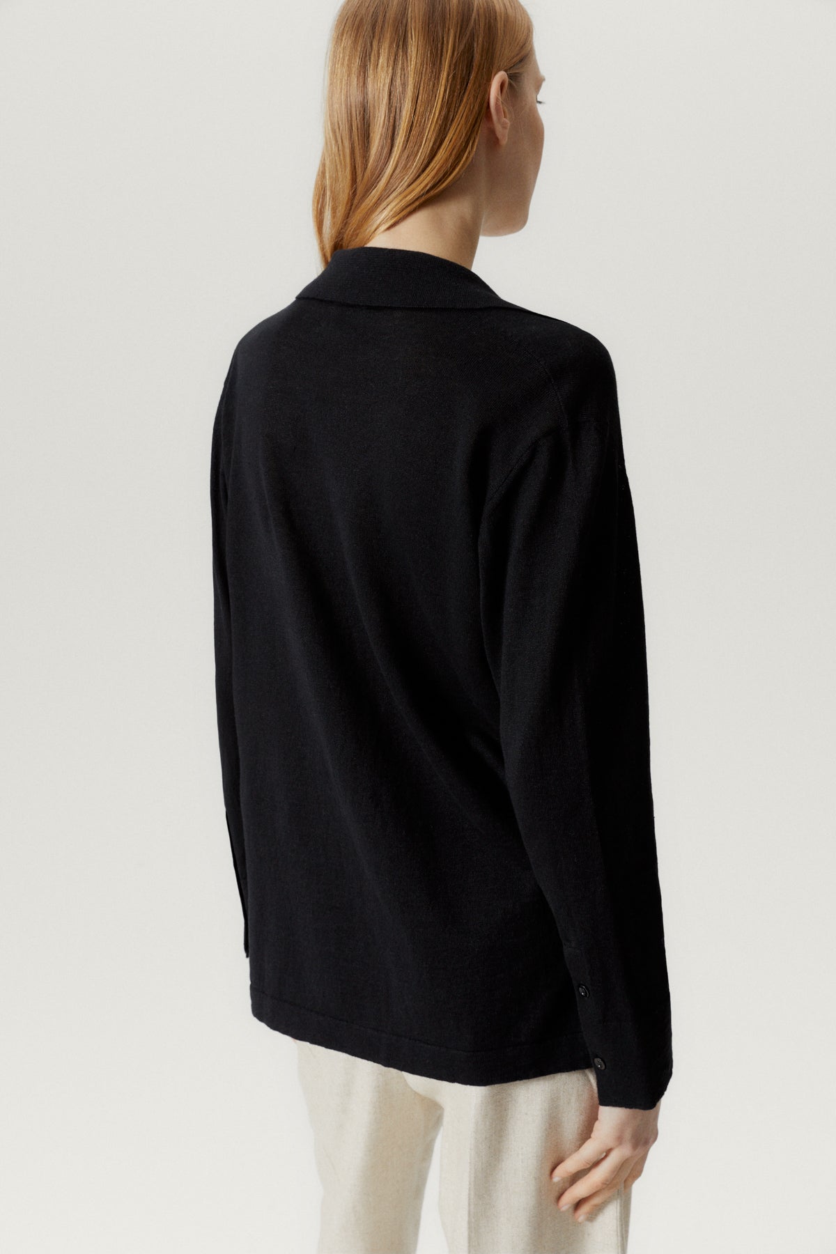 Black | The Linen Cotton Long Sleeve Shirt