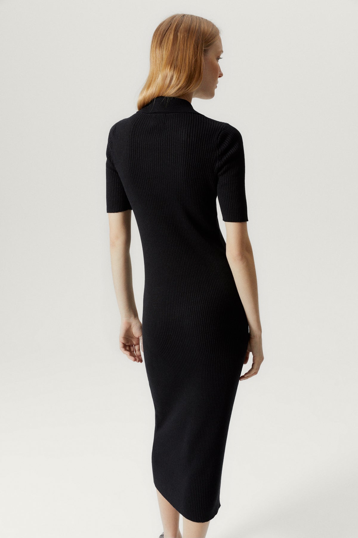 Black | The Linen Cotton Polo Dress