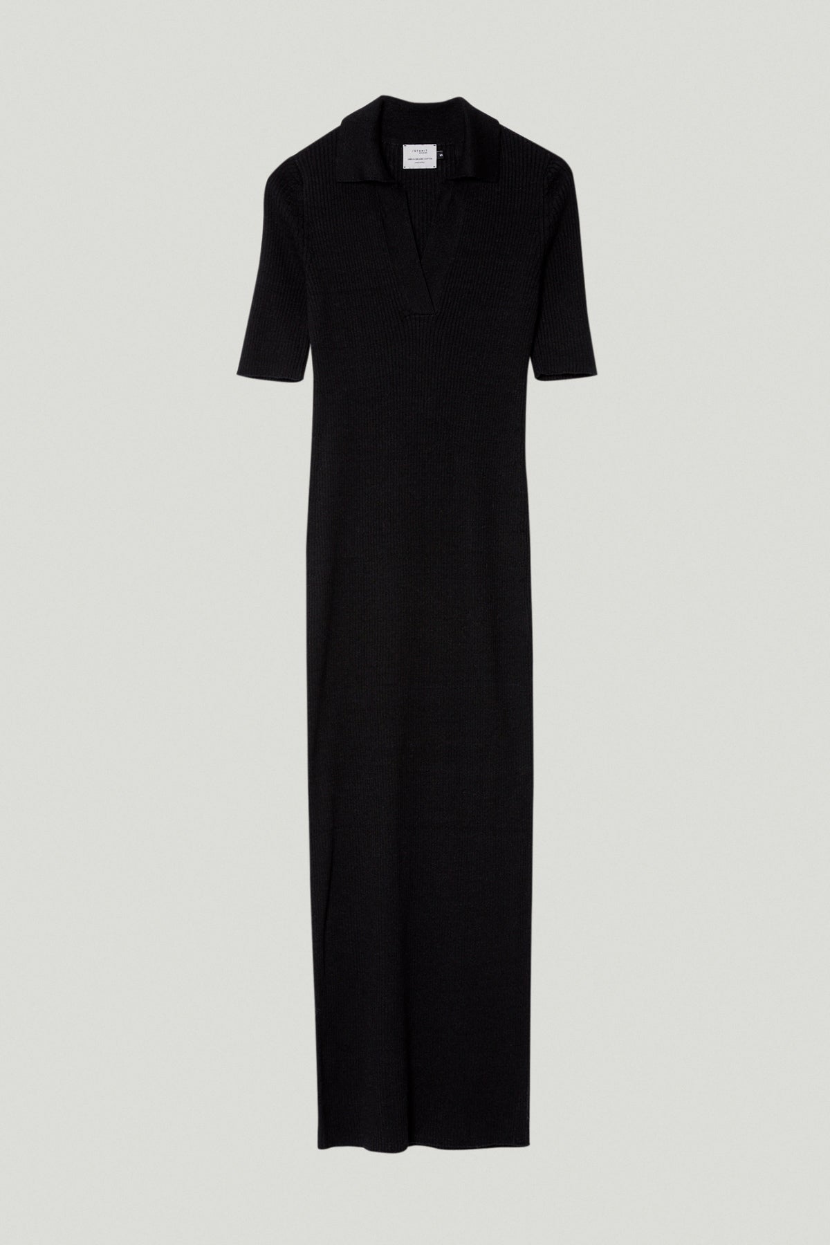 Black | The Linen Cotton Polo Dress