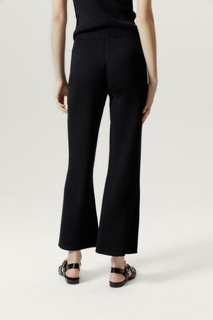 Black | The Linen Cotton Ribbed Pants