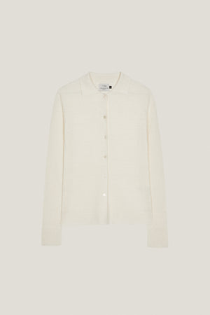 Milk White | The Linen Cotton Ribbed Shirt