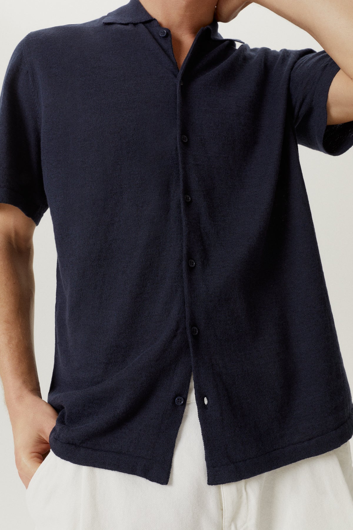 Blue Navy | The Linen Cotton Short Sleeve Shirt