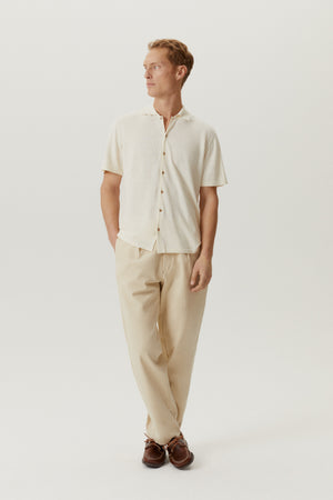 Milk White | The Linen Cotton Short Sleeve Shirt