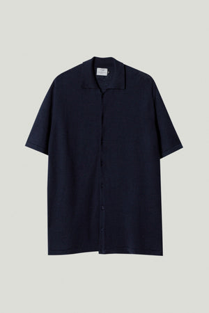 Blue Navy | The Linen Cotton Short Sleeve Shirt