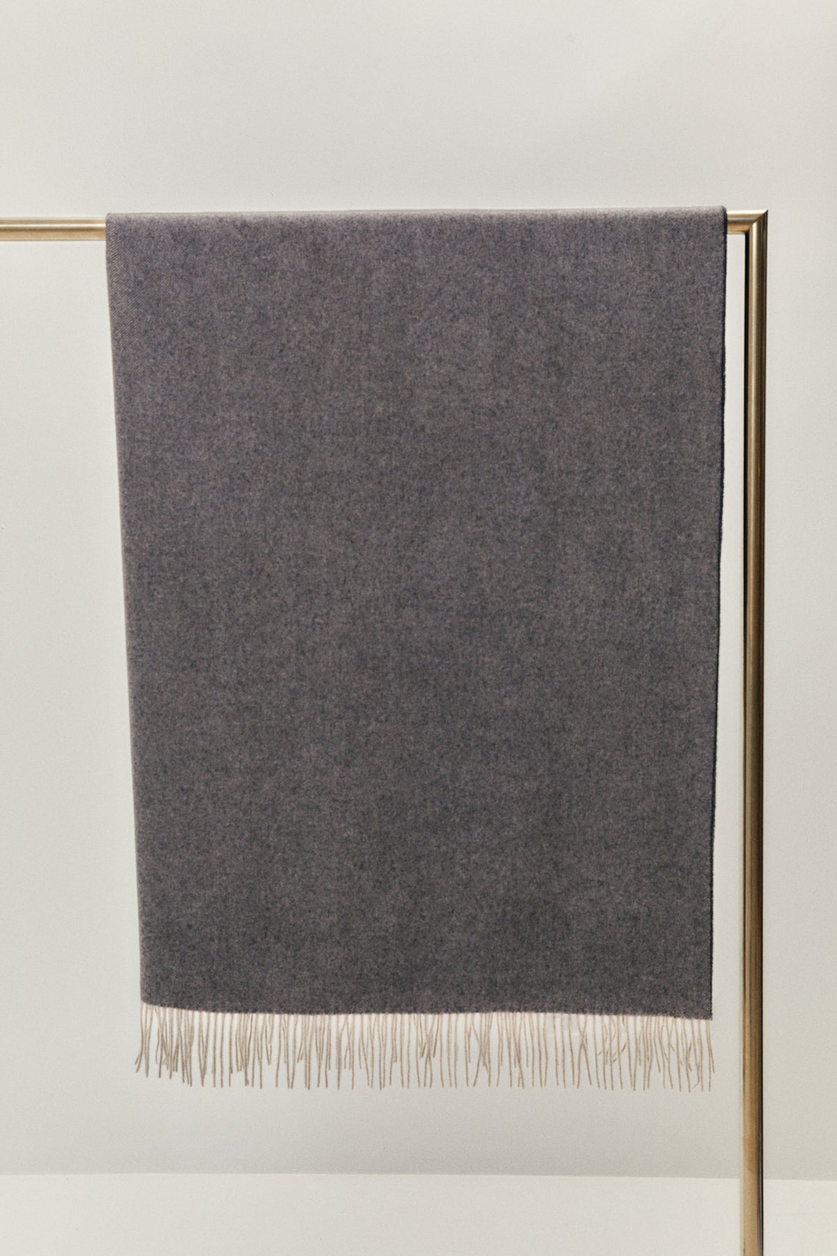 Anthracite Grey | The Merino Blanket with Fringes