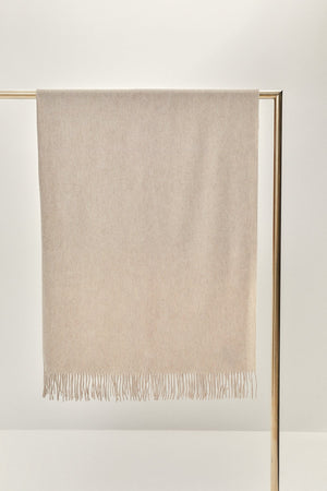 Cream | The Merino Blanket with Fringes