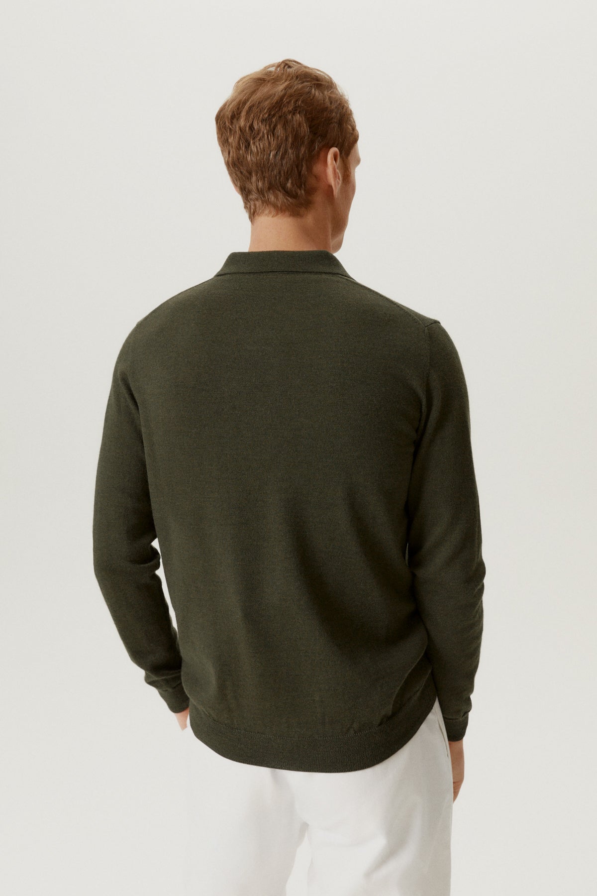 Military Green | The Merino Wool Buttonless Polo