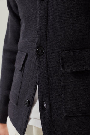 Anthracite Grey | The Merino Wool High-Neck Jacket