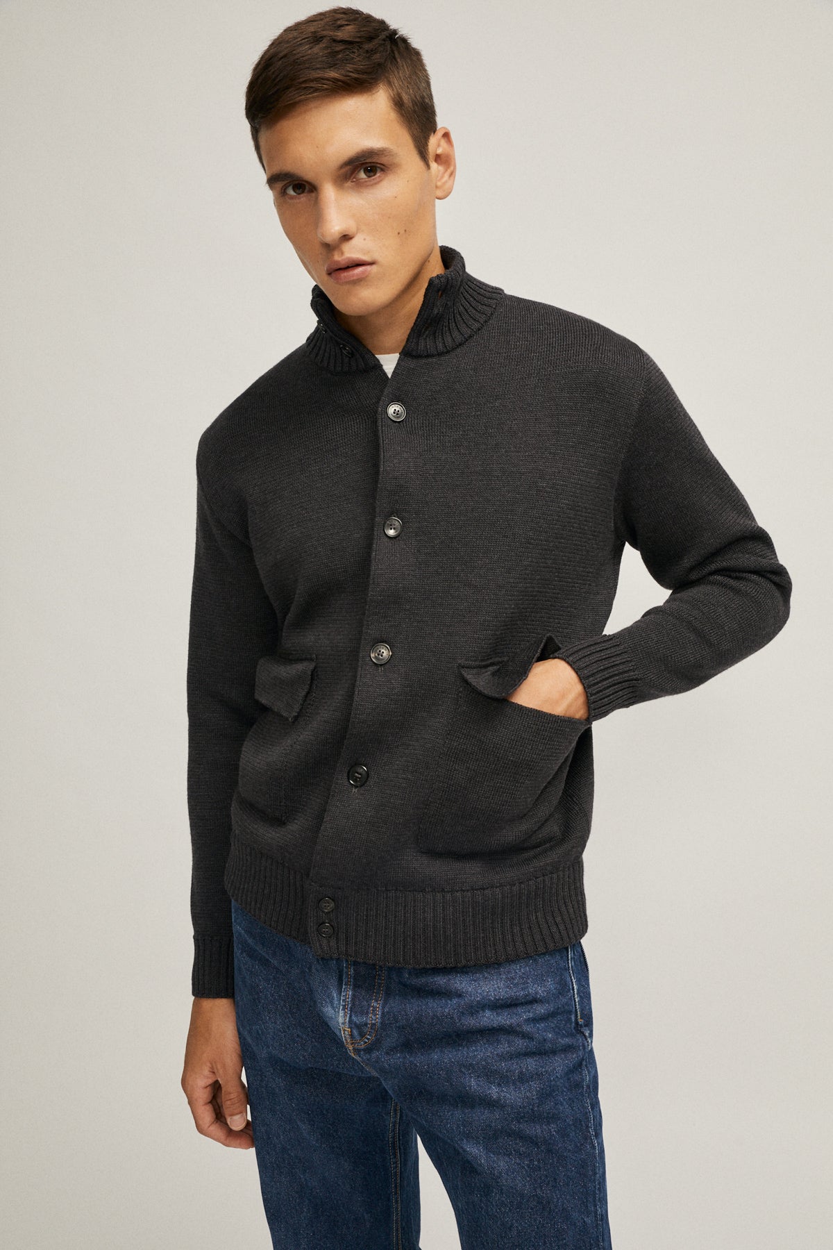Anthracite Grey - The Merino Wool  Patch Pocket Jacket