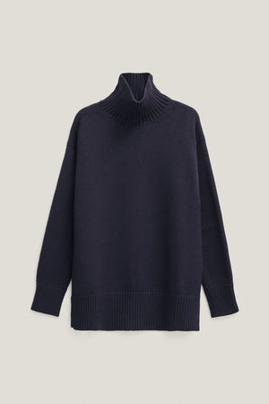 Oxford  Blue | The Merino Wool Oversize High-Neck