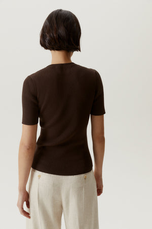 Mocha Brown | The Organic Cotton Ribbed T-Shirt