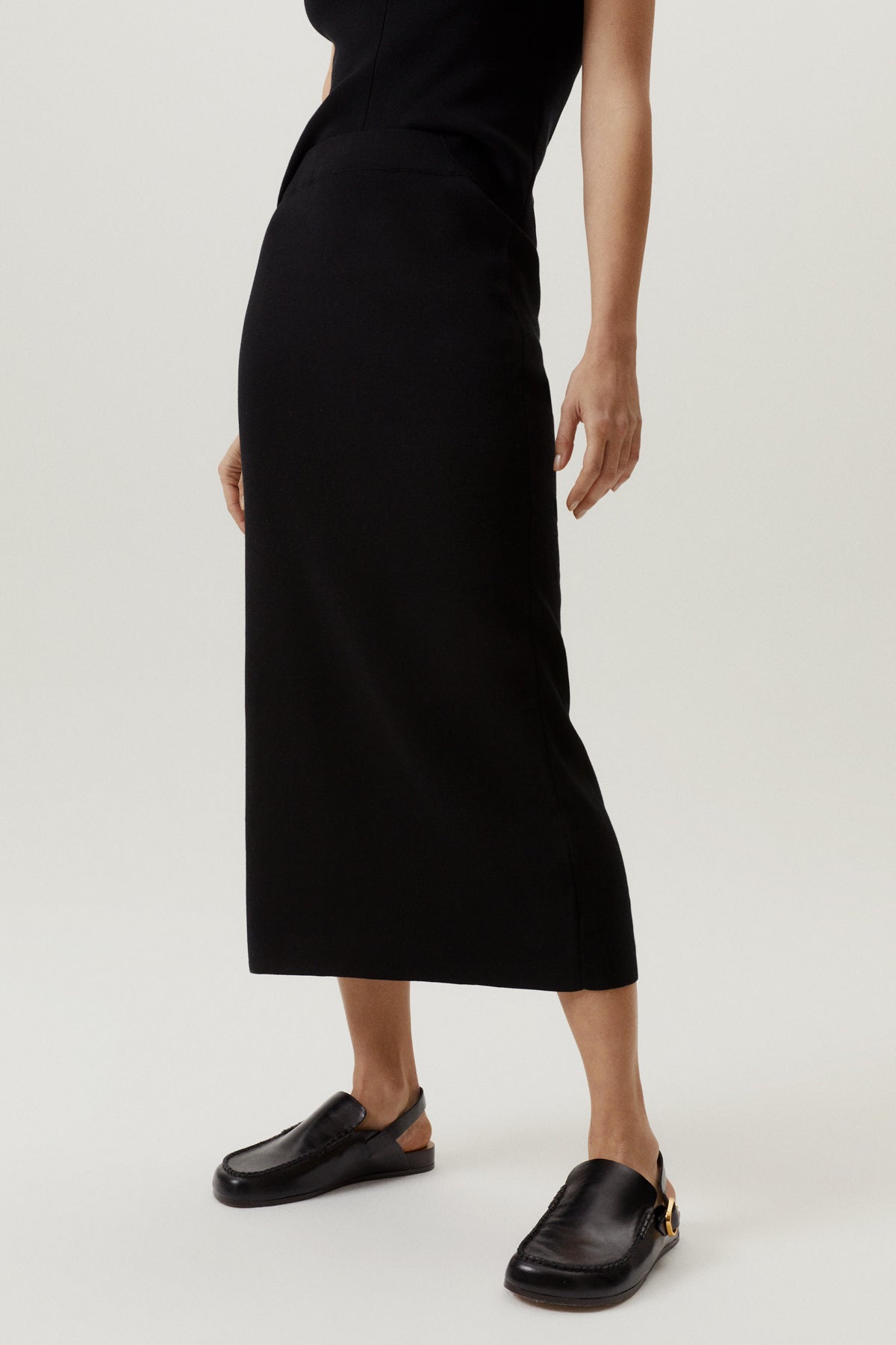 Black | The Organic Cotton Straight Skirt