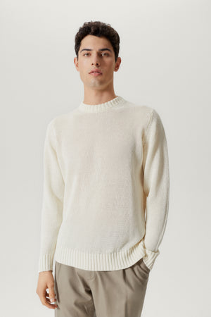 Linen White | The Pure Linen Crewneck Sweater