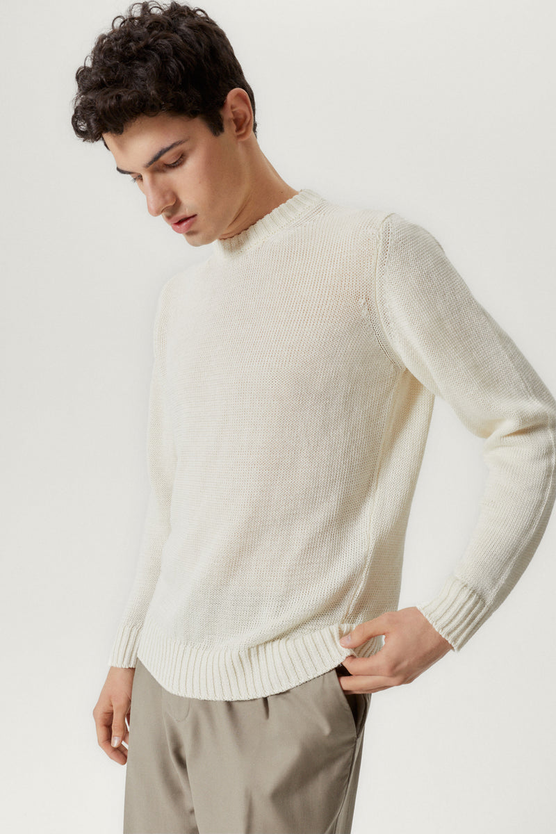 Linen White | The Pure Linen Crewneck Sweater