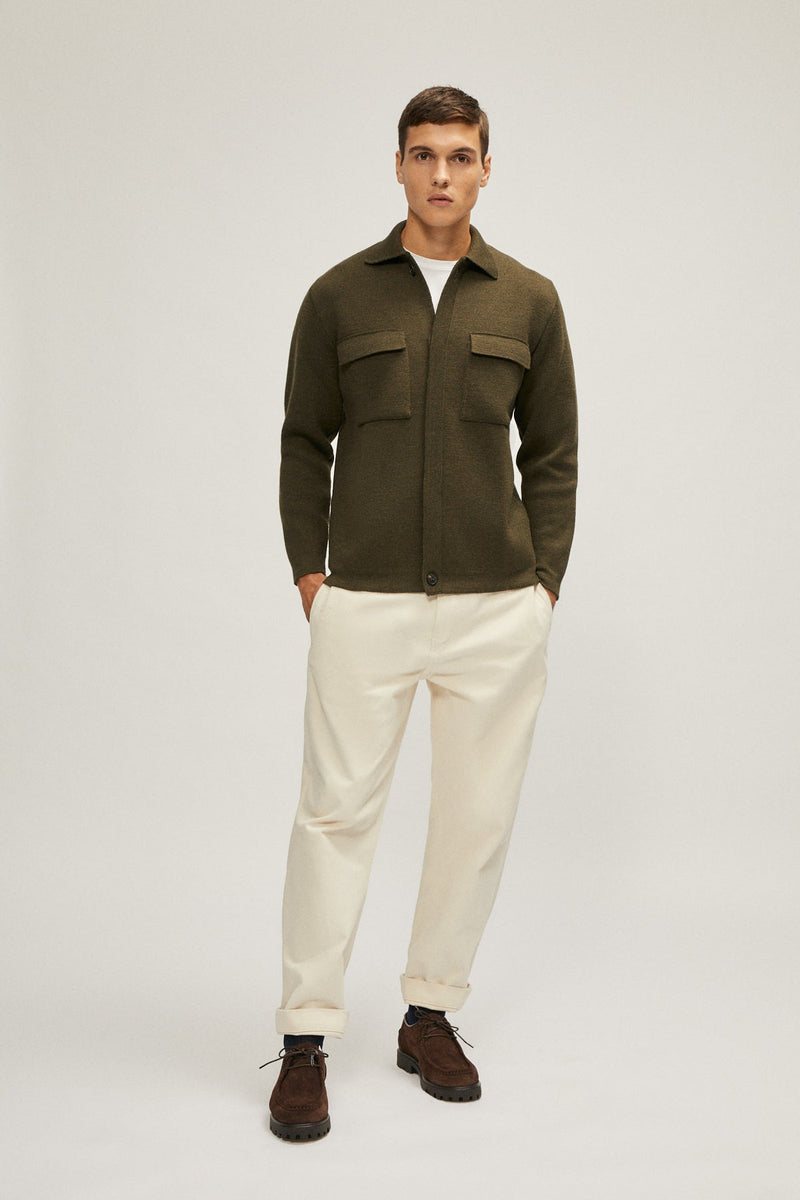 Military Green | The Merino Wool Knit Jacket