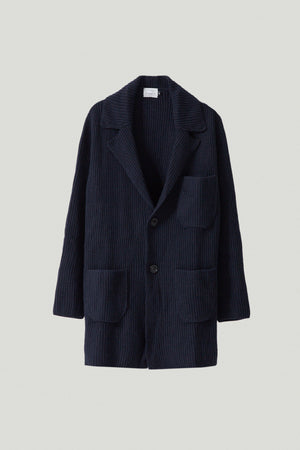 Abyss Blue | The Woolen Ribbed Jacket