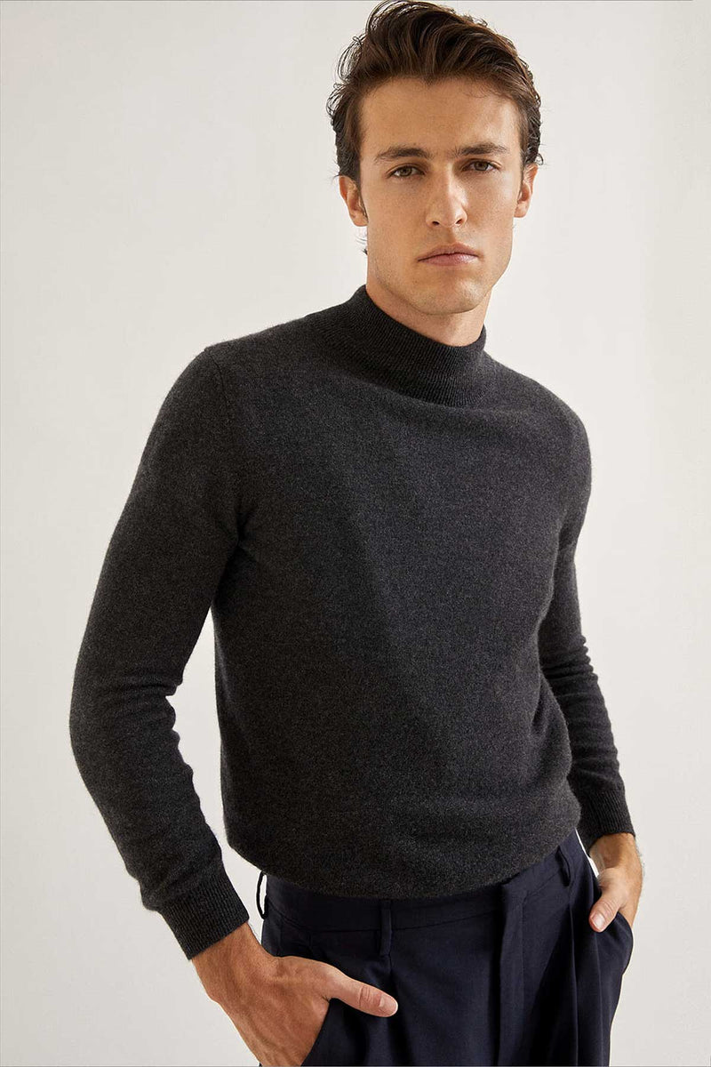 Anthracite Grey | The High-Neck Cashmere 
